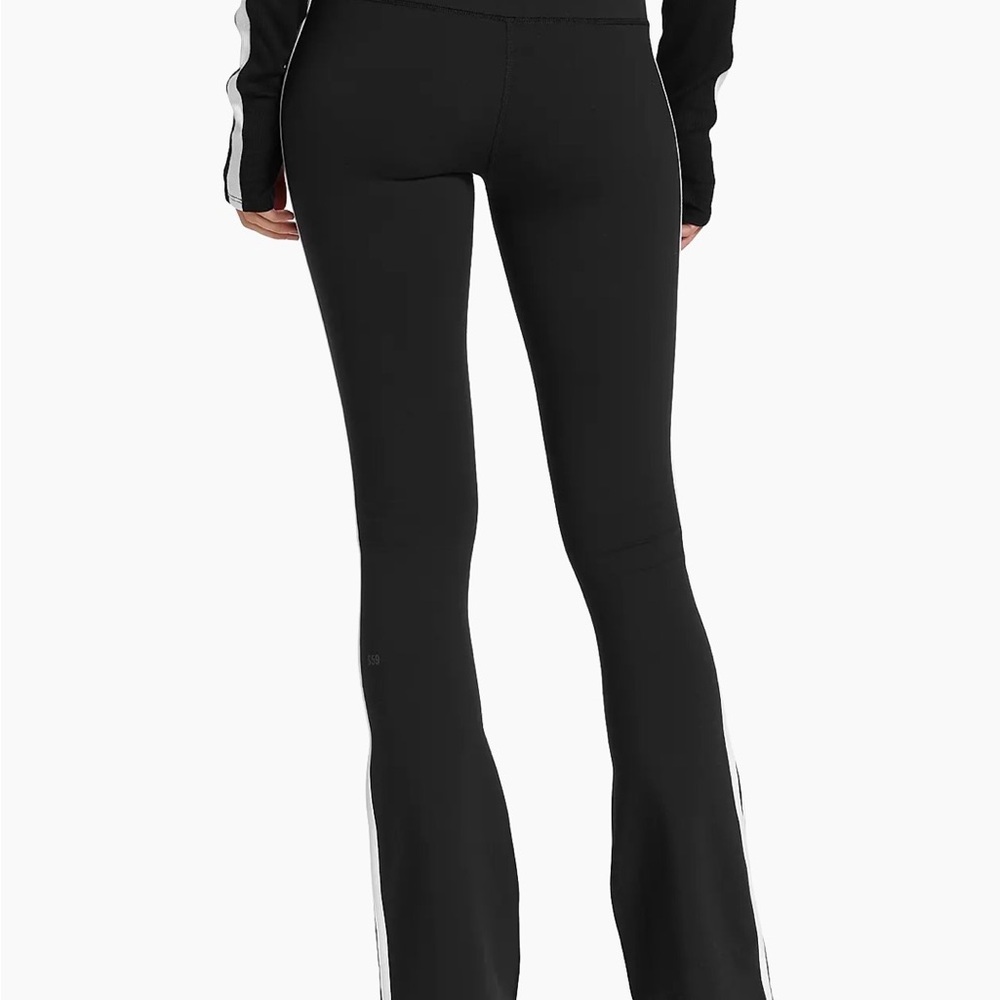 Love Tree Black Flare Pants with White Side Stripes - Picture 3 of 15